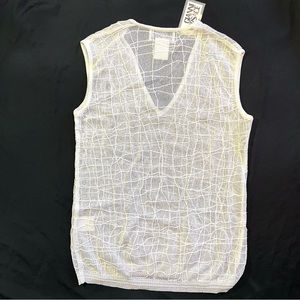 Rare Gianni Versace White Italian Summer Sweater Tank Size 42